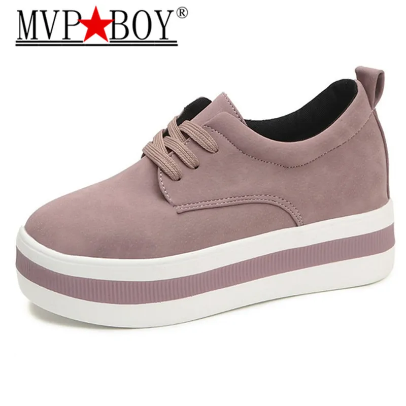 

MVP BOY Ladies Casual Shoes 2018 Spring Fashion Women's Shoes British Style Increases Women Platform Shoes