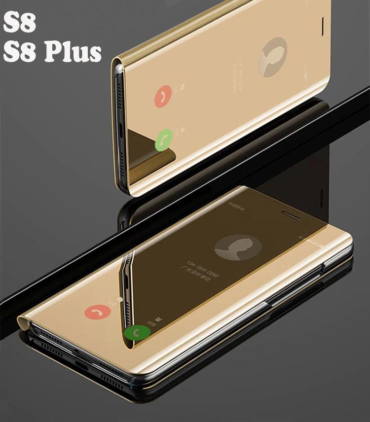 Флип чехол для смартфона с зеркальным покрытием Samsung galaxy S8 Plus S 8 S8Plus жесткие