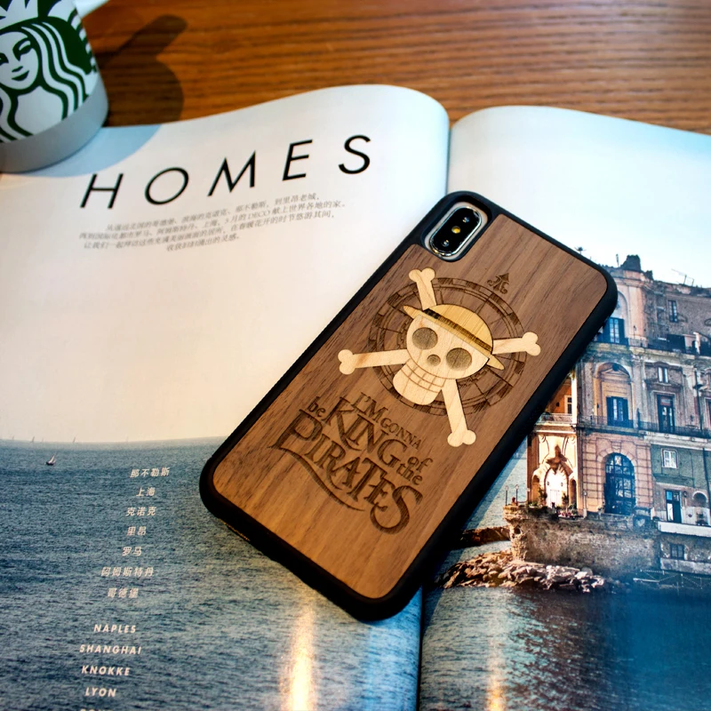 

XSB21- One piece real wood retro style Phone Case For Iphone 6 S 7 8 PLus X S carving Wood Cover business Vintage up-market wood