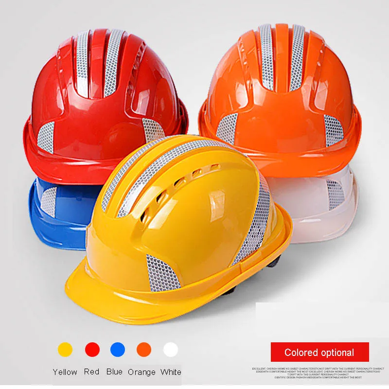 

ABS safety helmets 3M reflective stickers Helmet Labor caps Safety Helmet Work Cap Construction Site Free Printing