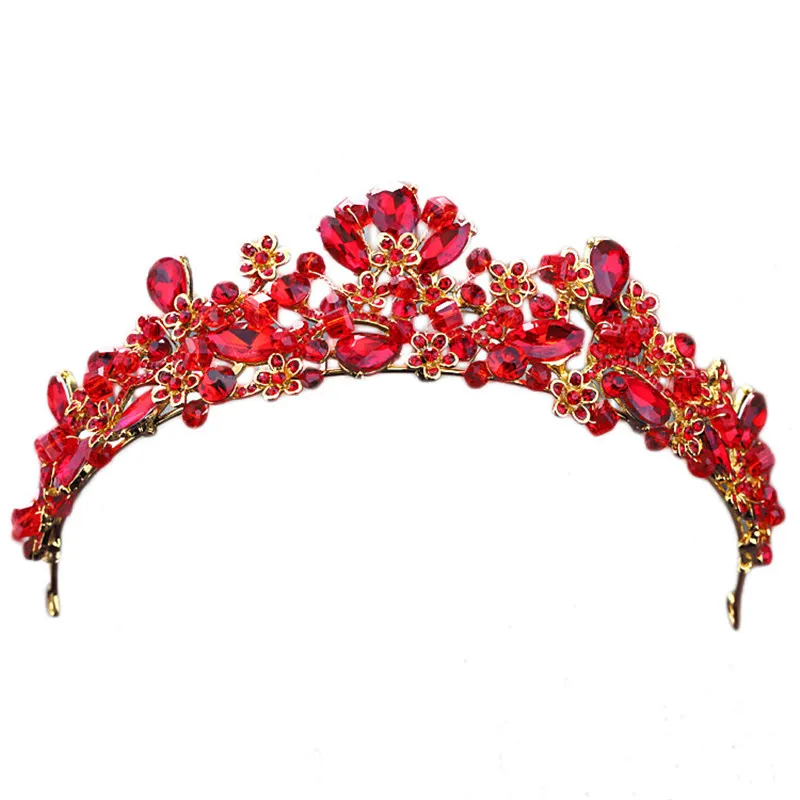 Резинки для волос CC Tiaras и Crowns красные с фианитами помолвки свадьбы аксессуары