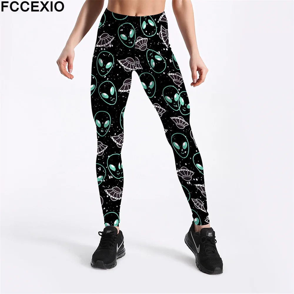 FCCEXIO جديد تجريب طماق عالية الخصر اللياقة البدنية يغطي الرجل شبح UFO الجمجمة 3D المطبوعة Leggins الإناث الساق طماق كبيرة الحجم FCCEXIO جديد تجريب طماق عالية الخصر اللياقة البدنية يغطي الرجل شبح UFO الجمجمة 3D المطبوعة Leggins الإناث الساق طماق كبيرة الحجم