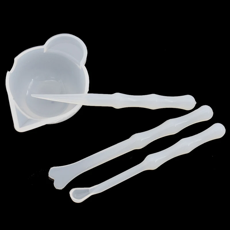 

4Pcs/lot UV Resin Color Mixing Silicone Cup Reusable Bowl Stirrers Epoxy Pigment Mixer DIY Resin Craft Tools Set
