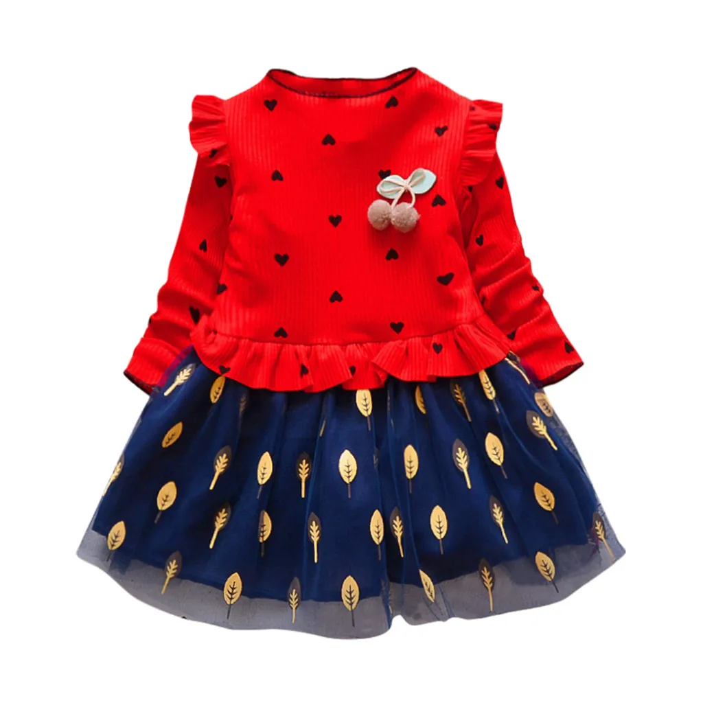 

2019 Kids Clothes Girls Dress Newborn Toddler Baby Girl Long Sleeve Princess Ruffles Tulle Dress For Children 1 2 3 4 5 Years