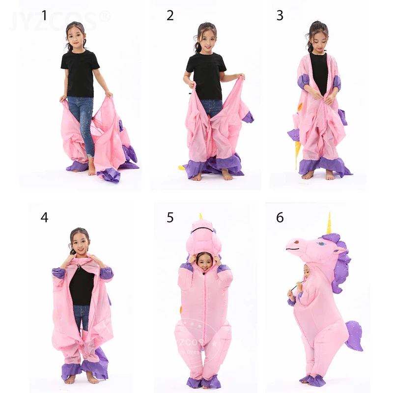 Kids Boy Girl Inflatable Unicorn Costume (2)