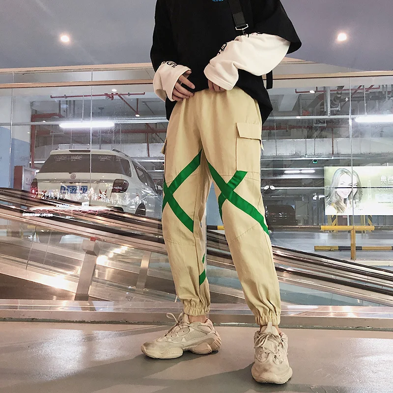 Fashion Casual Men's Overalls Spring And Autumn New M-2XL Cotton Loose Trousers Black Khaki Personality Youth Popular