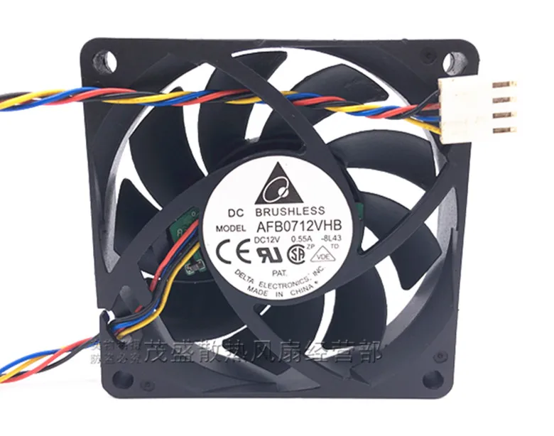 Ventilador sem Escova Pwm Conector de Fios para Delta Afb0712vhb 7015 dc 12v 7015.70 mm x 70 mm x 15 mm 0.55a