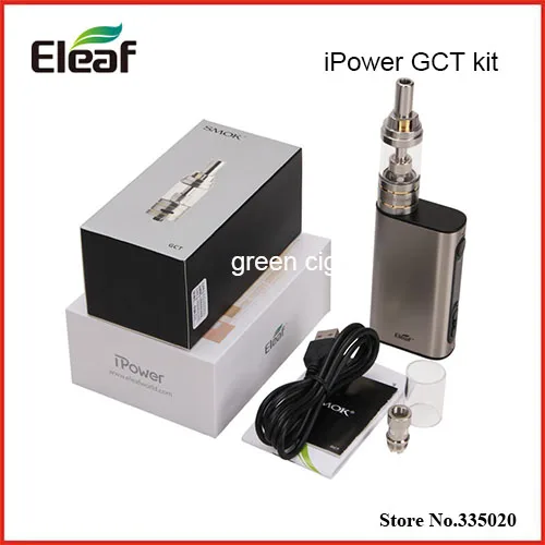 

Original Eleaf iPower TC 80W Box Mod with 5000mah Battery Electronic Cigarette Vape with SMOK GCT tank Kit