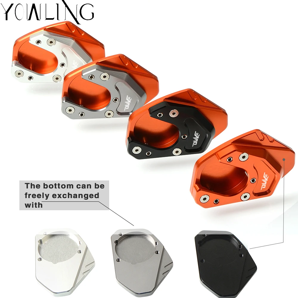 

For KTM duke 125 200 250 390 690 990 Motorcycle Kickstand Side Stand Enlarger Foot Side Stand Extension Plate Pad with DUKE Logo