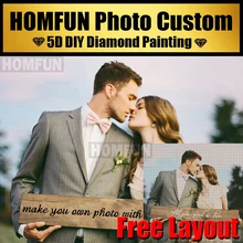 HOMFUN DIY фото на заказ Алмазная вышивка Алмазная картина вышивка крестиком Полный алмаз 5D рукоделие Стразы Вышивка бисером