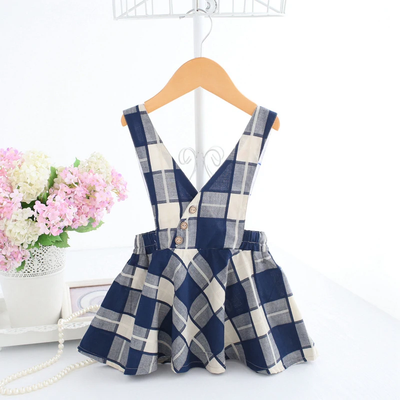 Baby Jumper Dress Buffalo Check Blue Plaid Frocks Checker Dresses