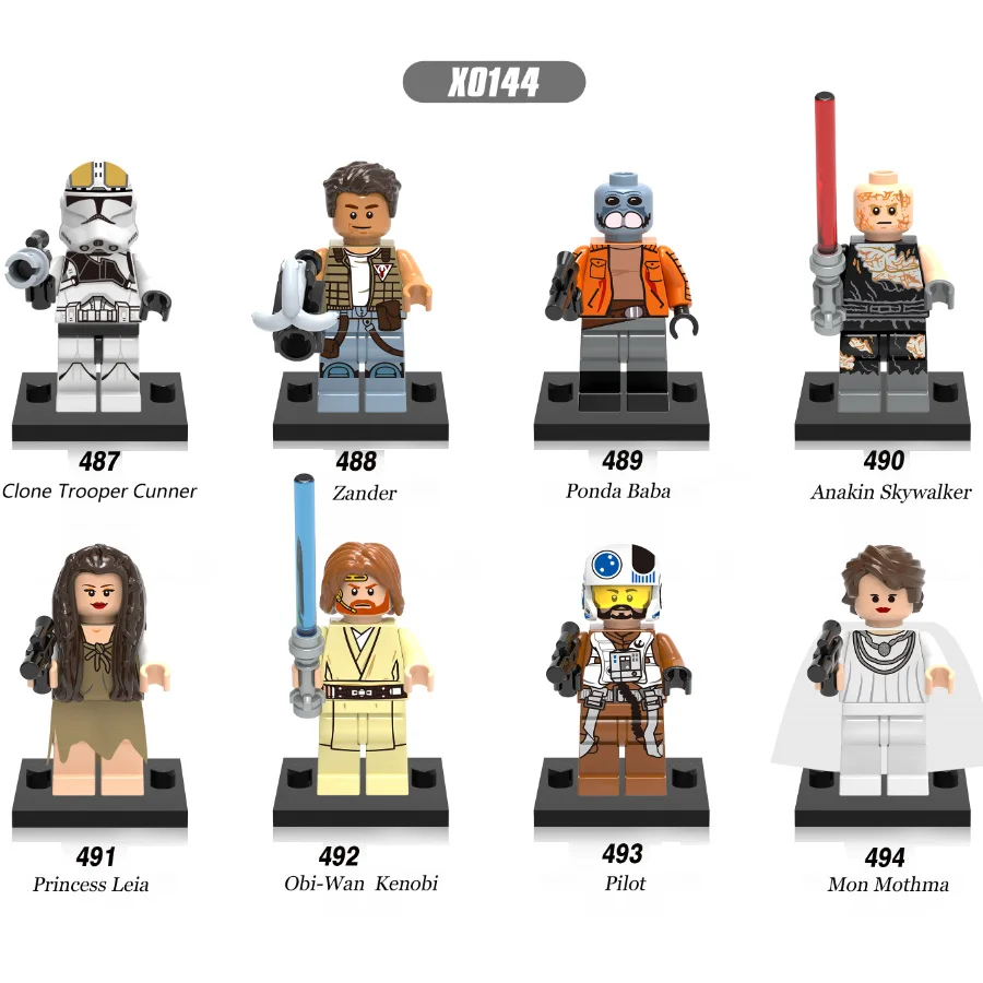 

Legoingly Figure Zander Baba Mon Mothma Obi Wan Kenobi Anakin Leia Clone Trooper Cunner Building Blocks Toy X0144