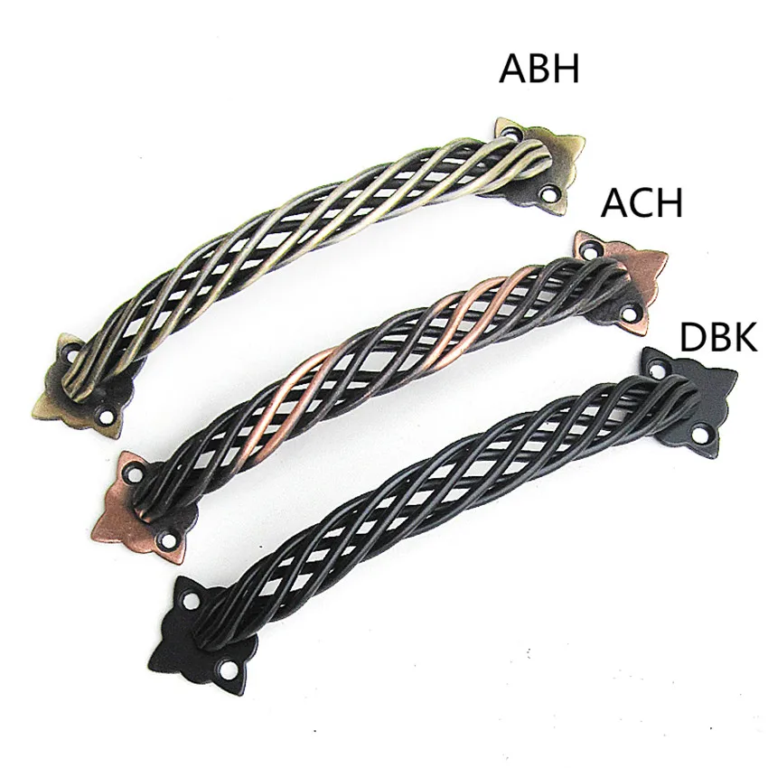 

160mm 192mm vintage bronze birdcage wardrobe kitchen cabinet door handles 6.3" 7.6" black bordcage dresser door pulls knobs