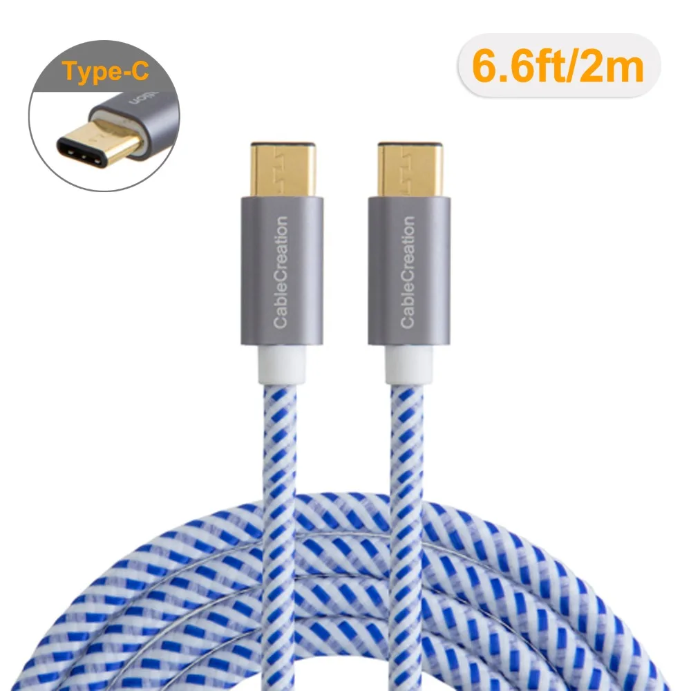 

CableCreation 6.6FT/2M Braided USB 2.0 Type C (USB-C) to Type-C Data Charging Cable(3A)