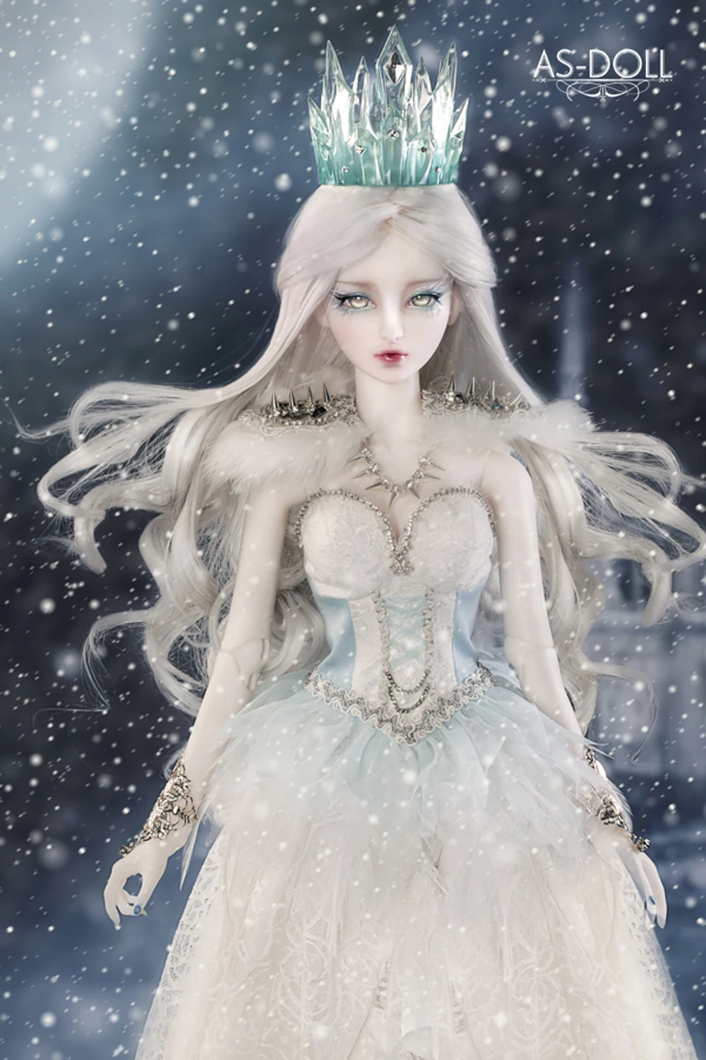 

bjd accessories original 1/3 bjd female clothes AS large female vintage formal dress snow queen set Bjd doll clothing female dol