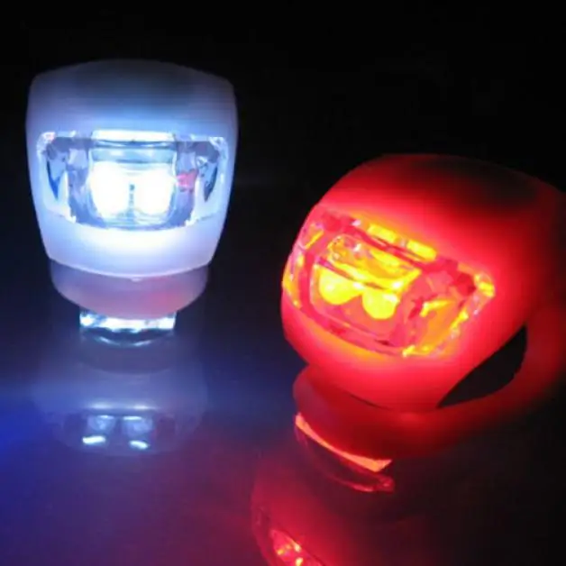 

2pcs LED Bicycle Head Light Taillight waterproof Durable Bike Cycling Silicone Head Front Rear Wheel Safety Light Lamp accessory