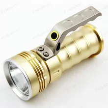Flashlight LED flashlight Searchlight 5 w Portable Rechargeable gold/black for Outdoor Travel search daily carry lighting