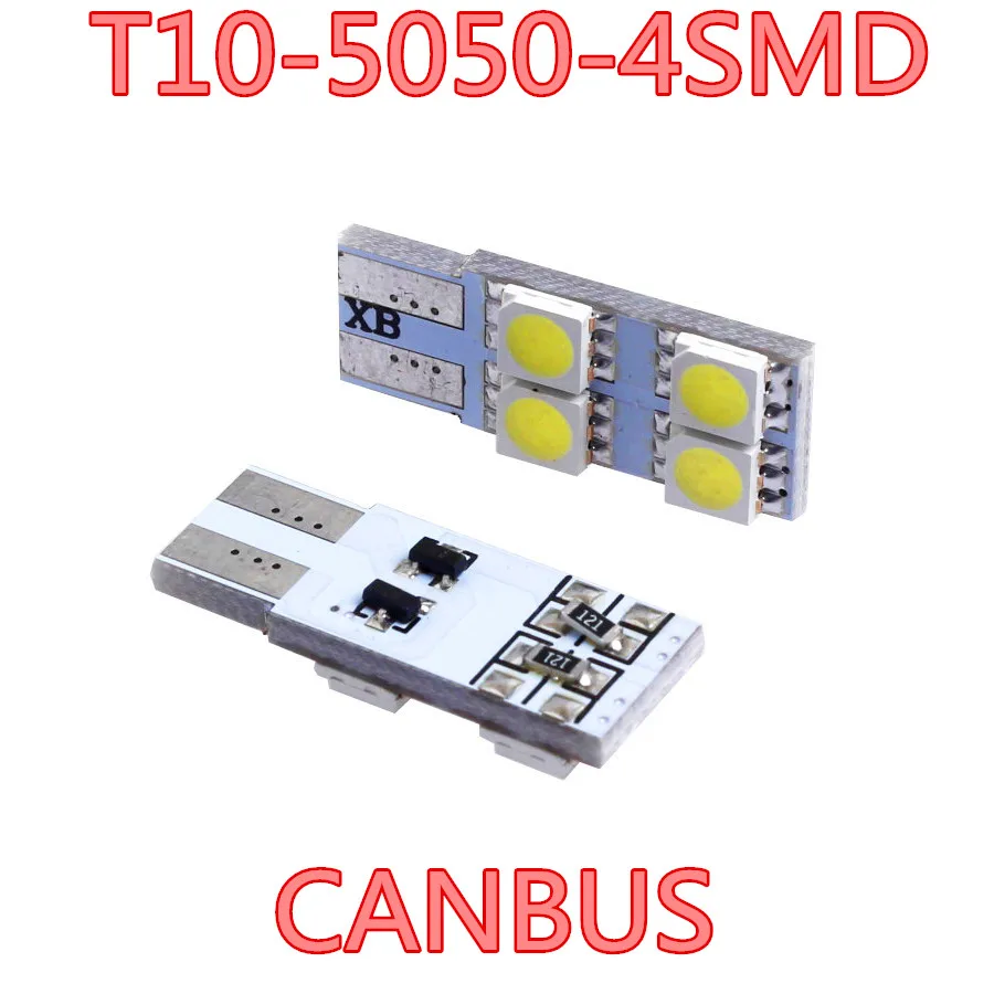 

Free shipping 10pcs/lot Car Auto LED T10 5050 W5W 4SMD 194 168 LED White Car Side Wedge Tail Light Lamp Bulb