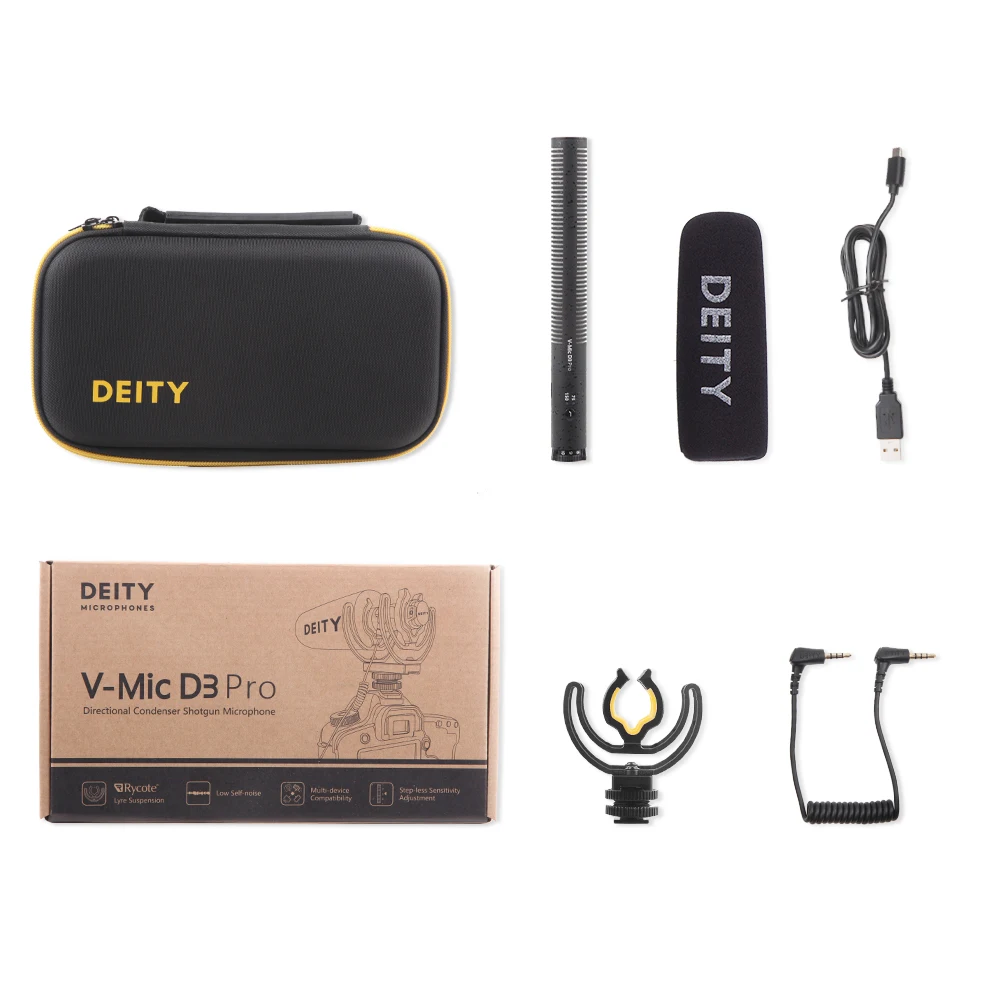 Супер-Кардиоидная полярная схема Deity V-Mic D3 Pro с низким уровнем шума 15dBA высокого