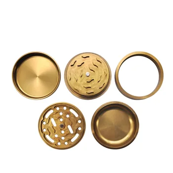 

HONEYPUFF Air Craft Aluminum Smoking Herb Grinder 63 MM 4-Piece Crusher CNC Diamond Teeth Tobacco Grinder Handle Smoke Miller