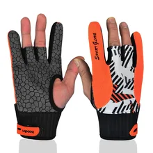 2016 New Arrive Silicone Non-slip Gloves Professional Bowling Gloves Sports Gloves Orange Green Ball Gloves Mittens M L