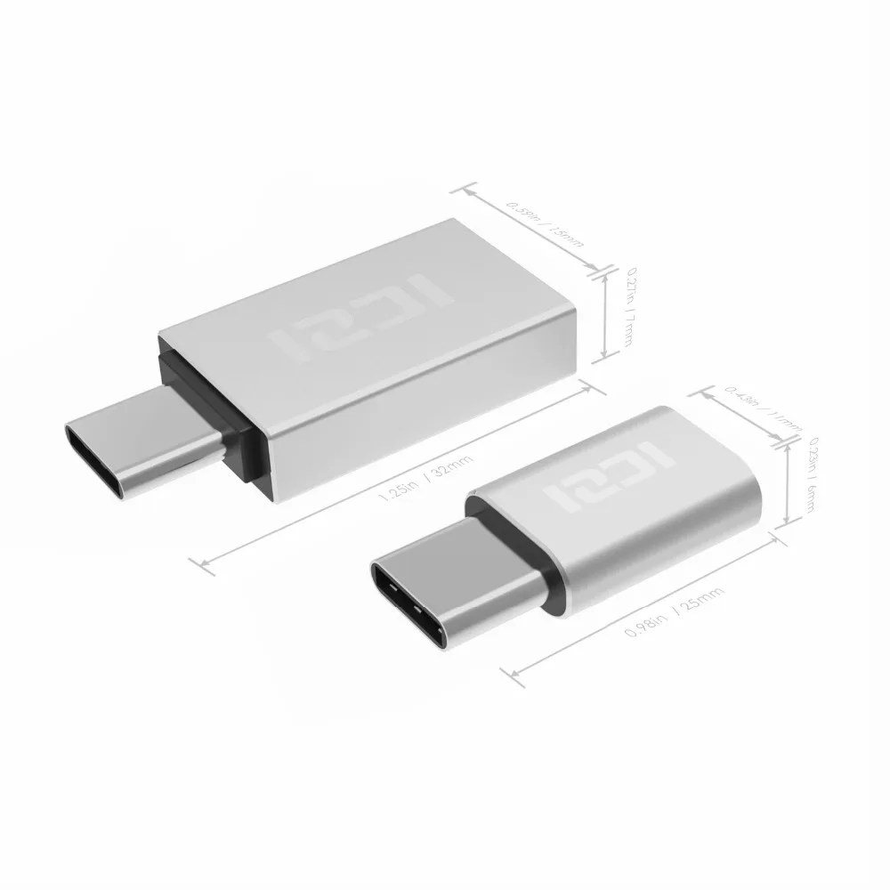 IZCI USB 3.1 Type C Male to Micro USB Female Adapter + USB 3.1 Type C Male to USB 3.0 Female Converter (four colors) IZCI USB 3.1 Type C Male to Micro USB Female Adapter + USB 3.1 Type C Male to USB 3.0 Female Converter (four colors)
