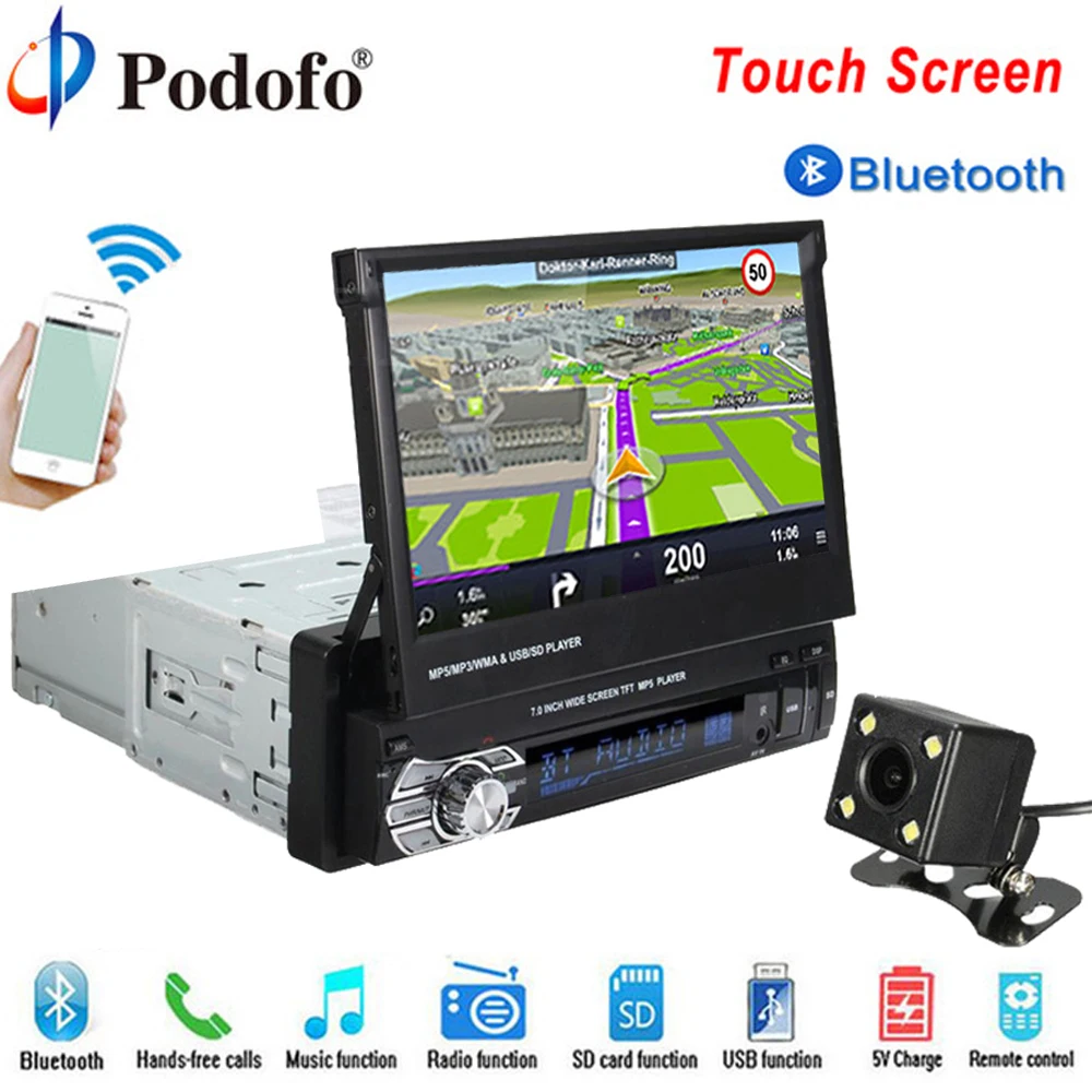 Podofo font b Car b font Radio Autoradio font b GPS b font Bluetooth font b