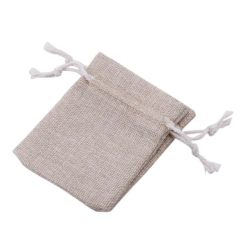 

Free Shipping 100Pcs 10*12cm Linen Drawstring Pouch Jewelry Bag,Christmas/Wedding Gift Gunny Bag