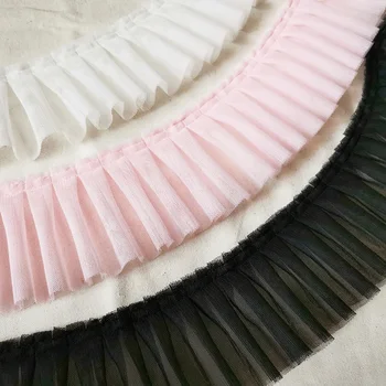 

5Yards/Lot Double Layer Encryption Soft Mesh Lace Curtain Pleated Skirt Leader Doll Clothes Lace Accessories RS111