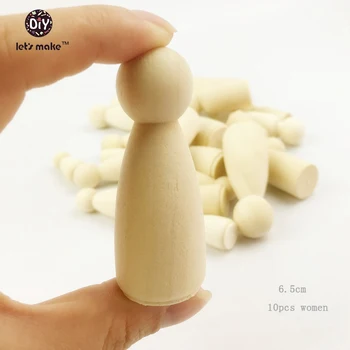 

Let's make Wooden Peg Dolls DIY crafts Unfinished Wooden People big size 6.5cm 10pcs women dolls natural smooth for paint