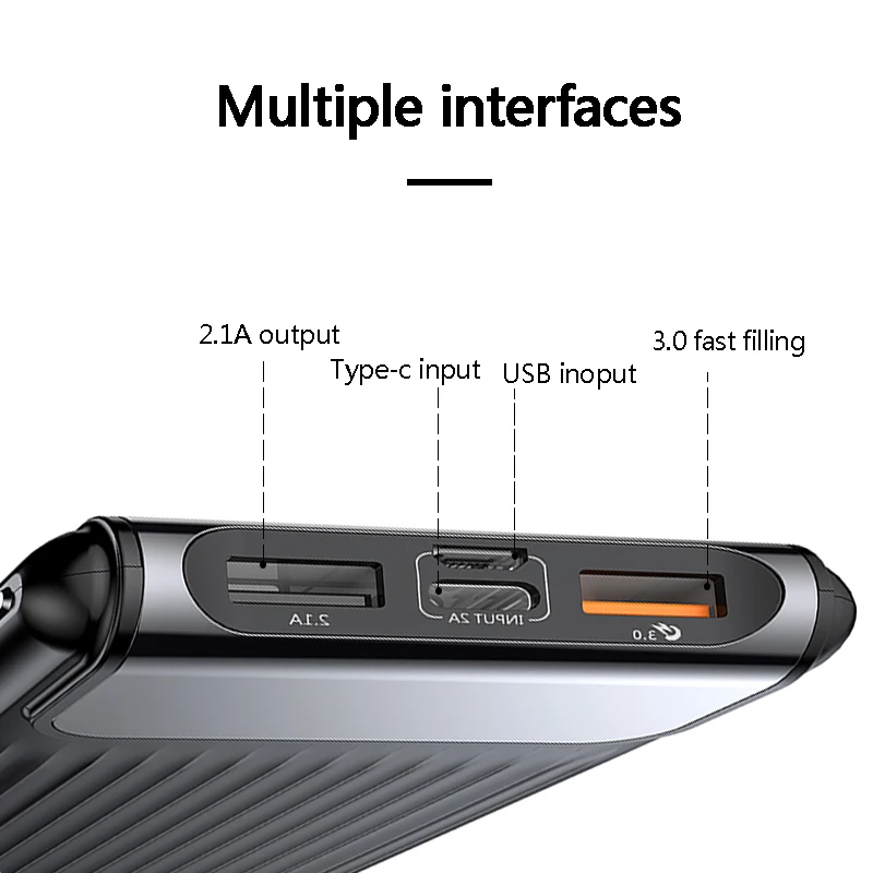 Quick Charge 3.0 Power Bank 10000mAh Dual USB LCD Powerbank External Battery Charger For Mobile Phones Tablets Poverbank Charger