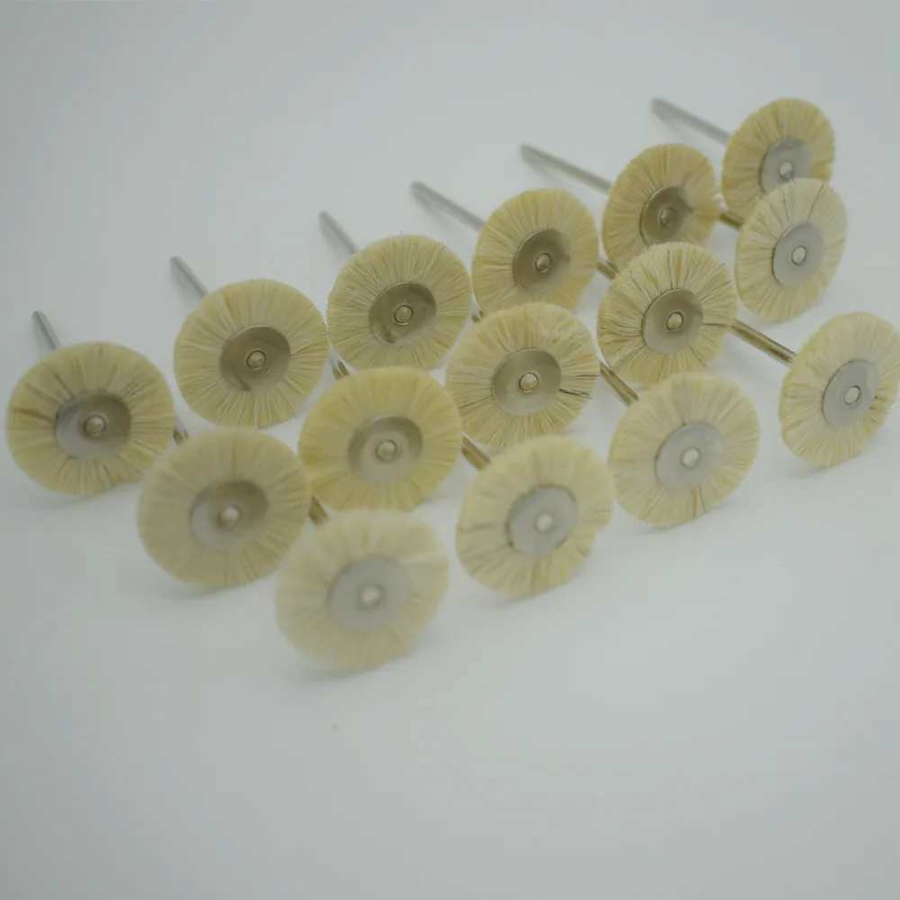 100pcs dia2.35mm White round bristle brush with metal shank tools for