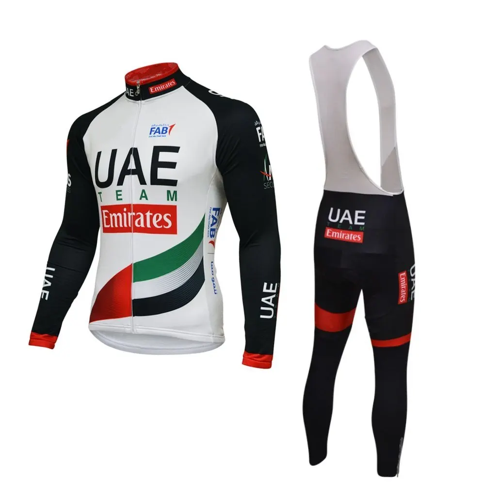 

spring autumn pro team UAE cycling jerseys kits long sleeve bike clothing MTB road Ropa Ciclismo Bicycle maillot gel pad