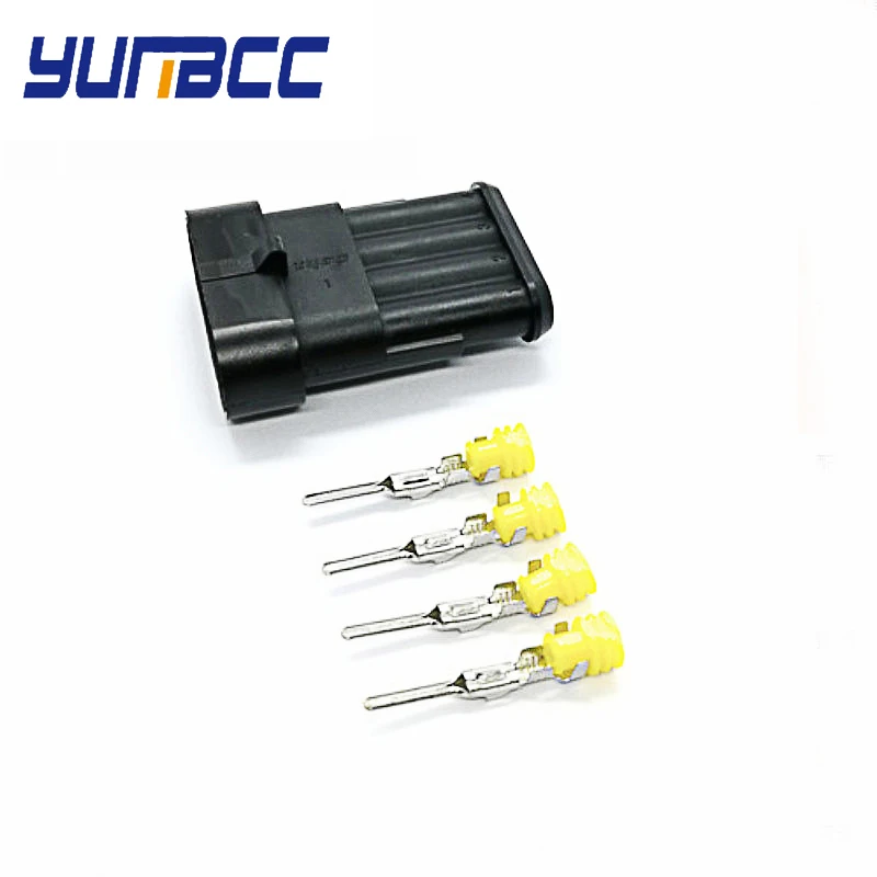 

5sets 4pin amp auto electrical plug wire harness waterproof connector 282106-1