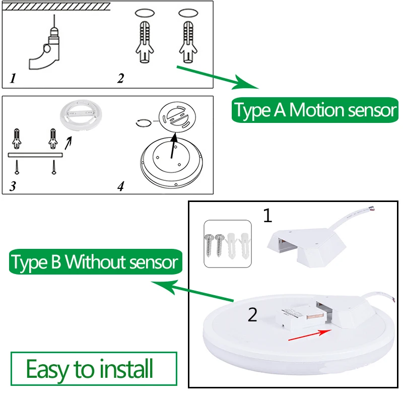  Modern Led Ceiling Lights Ceiling Lamp for Living Room 220V Fixture Motion Sensor Surface Mount Bed - 4000225534012