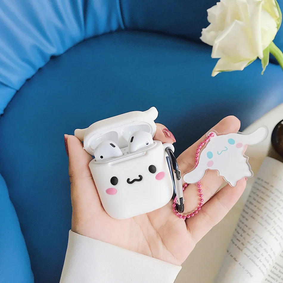 

Original Wireless Earphone Case For Airpods2 Protector Case Silicon Cute Cover For Airpod Iphone With Keychain Finger Strap Etui