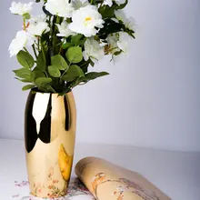 Ваза для цветов декоративная центральная часть для дома свадьба SUS304 нержавеющая сталь, 9," H(позолота