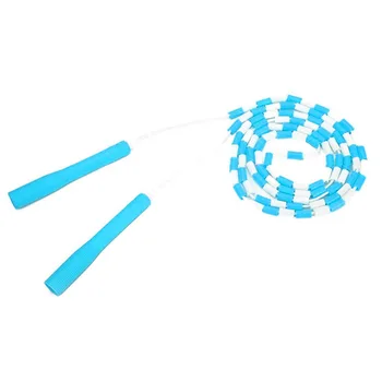

Segmented Kids Jump Rope Beaded Rope Plastic Handles Shatterproof Bead