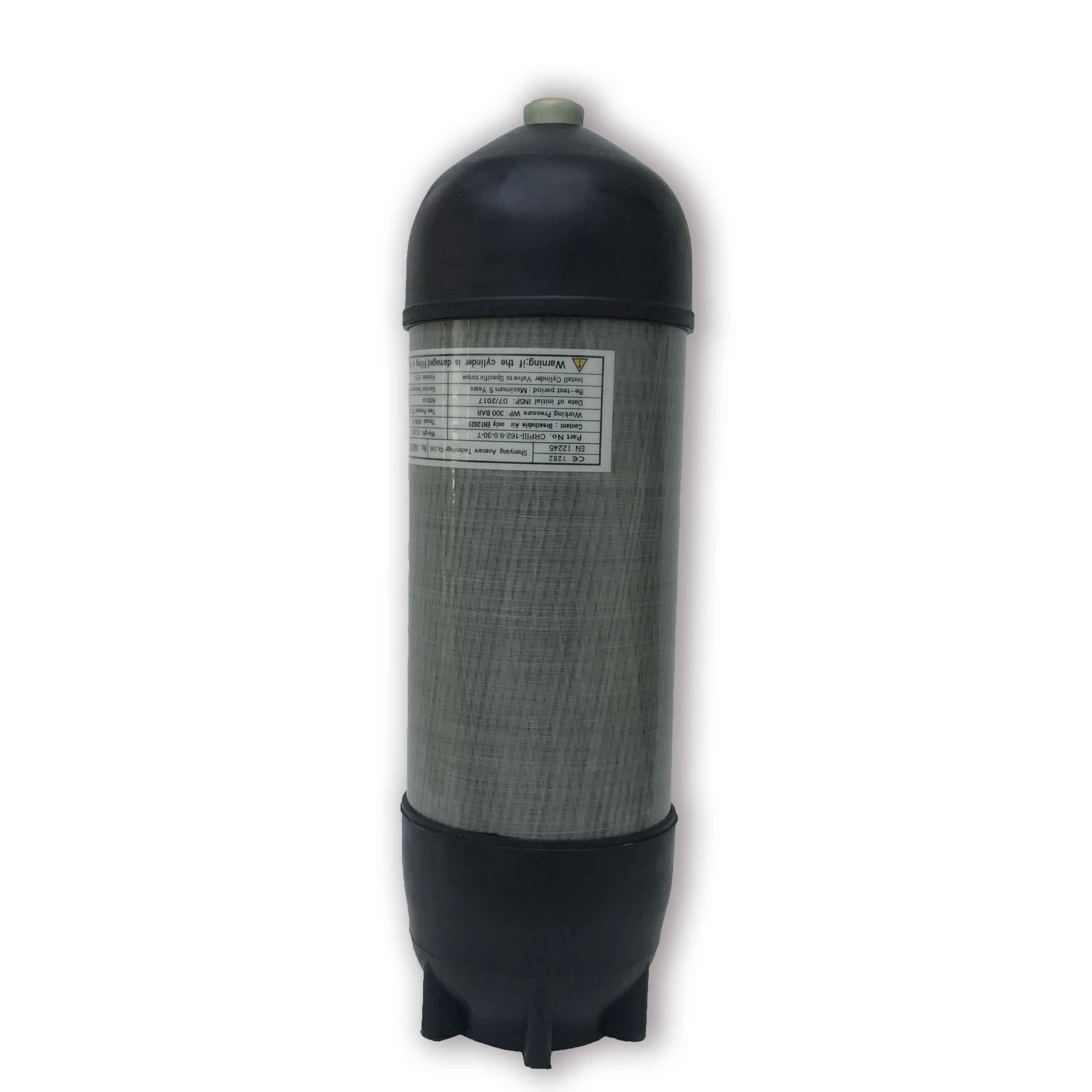 

AC10991 Carbon Fiber SCUBA Cylinder 9L 4500Psi Composite Tank High pressure PCP air bottle with rubber covers for the cylinder