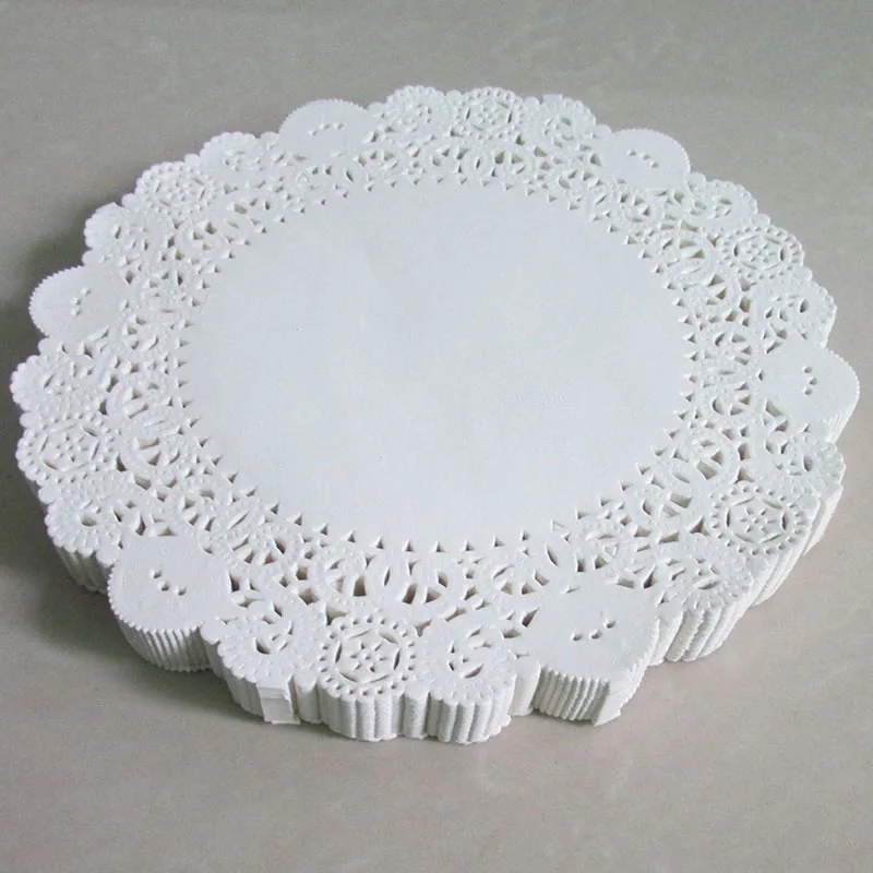 Buy 180 pcs/lot 4.5'' White Round Paper Doyley Lace