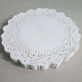 

180 pcs/lot 4.5'' White Round Paper Doyley Lace Doily Placemat Wedding Tableware Home Cake Decoration