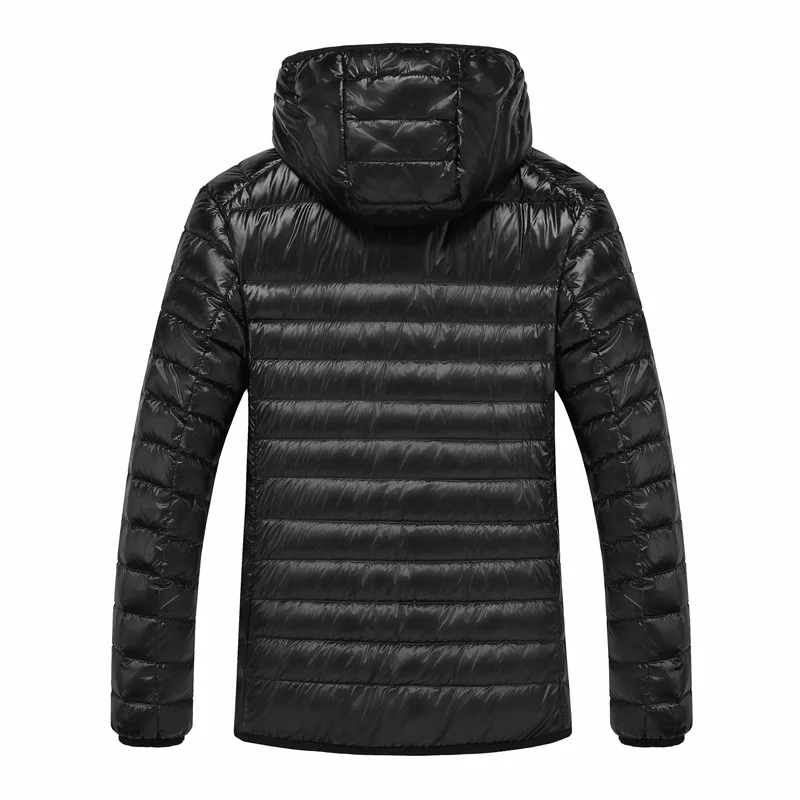 9XL 10XL Men's Large Size Down Coats Ultra Light Down Jacket Men Lightweight Feather Hooded Warm Portable Winter Coat