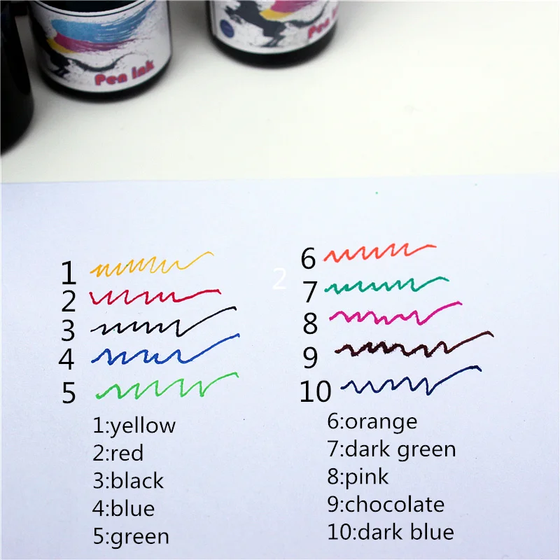 Перьевая ручка чернила в бутылках 15 мл 10 видов цветов портативная ручка качество чернил не повредит ручка