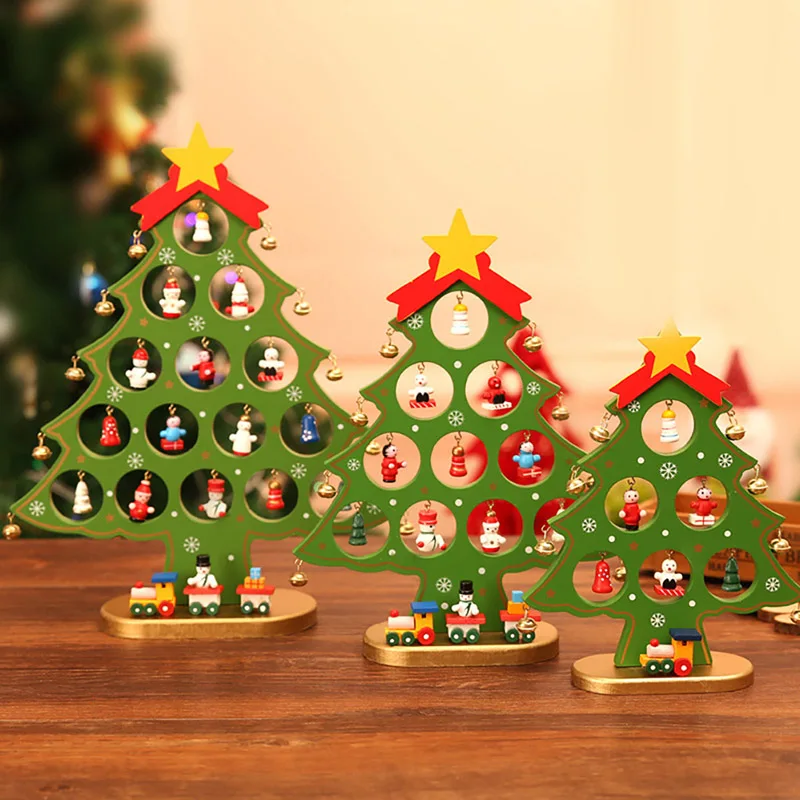 Подарок на рождественскую елку, деревянные рождественские украшения, праздничные вечерние украшения на стол, Рождественская елка