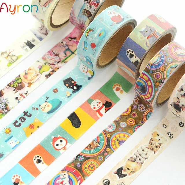 Cute Kawaii Adorable Cat Adhesive Paper Washi Tape Masking Tape DIY  Scrapbooking Stick Label