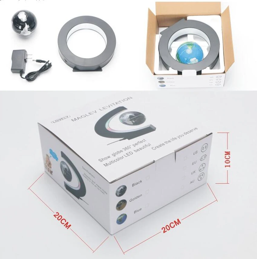 Mapa do Mundo Tellurion com Luz Decoração para Casa Novidade Levitação Magnética Flutuante Globo Escritório Ornamento Led 10 flutuante globo led flutuante tellurion com luz