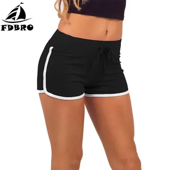 

FDBRO Hot Shorts Women Sports Shorts Elastic Waist Large Size Summer Loose Yoga Fitness Gym Workout Running Sportswear Cotton