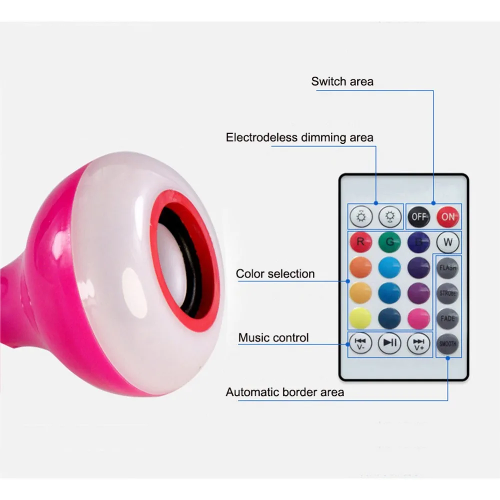 Soaptree E27 Беспроводной Bluetooth Динамик + 12 Вт RGB лампа светодиодный светильник 110 В 220