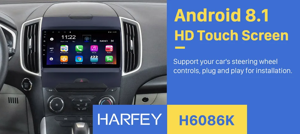 Perfect Harfey 9" Android 8.1 for 2013-2017 Ford Edge Radio GPS Navi with HD TouchScreen Bluetooth 3G WIFI support Backup Camera TPMS 0