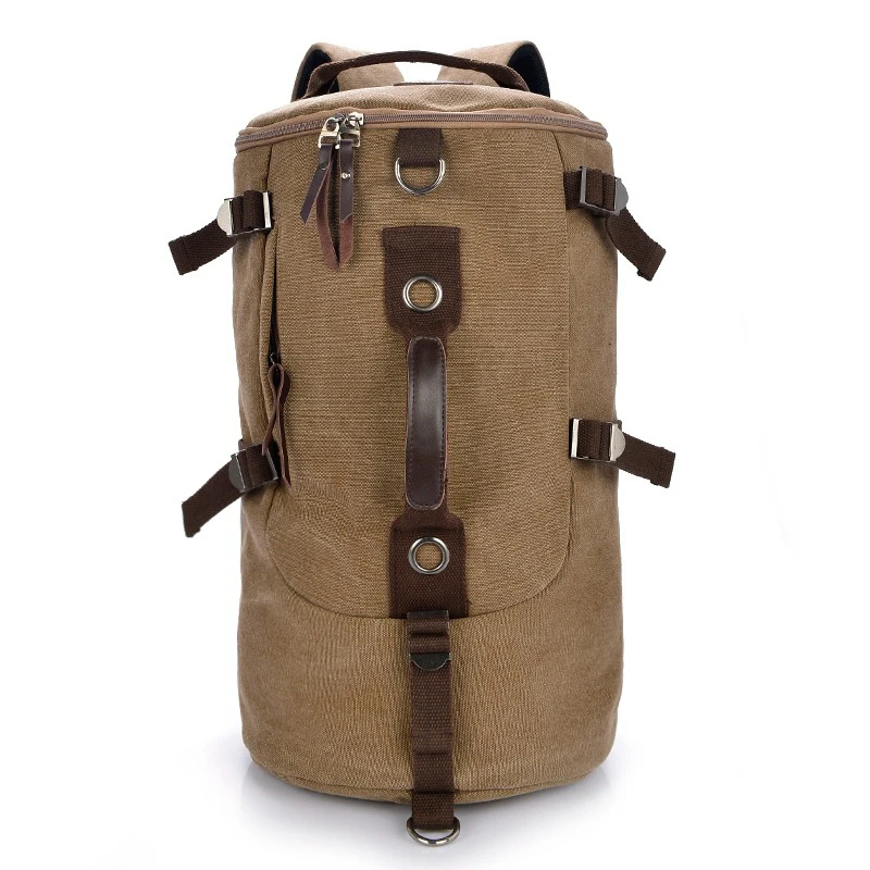 

Fashion Individuality High Quality Causual Unisex Backpacks Vintage Canvas Travelling Bag Men's Barrel Package Bag